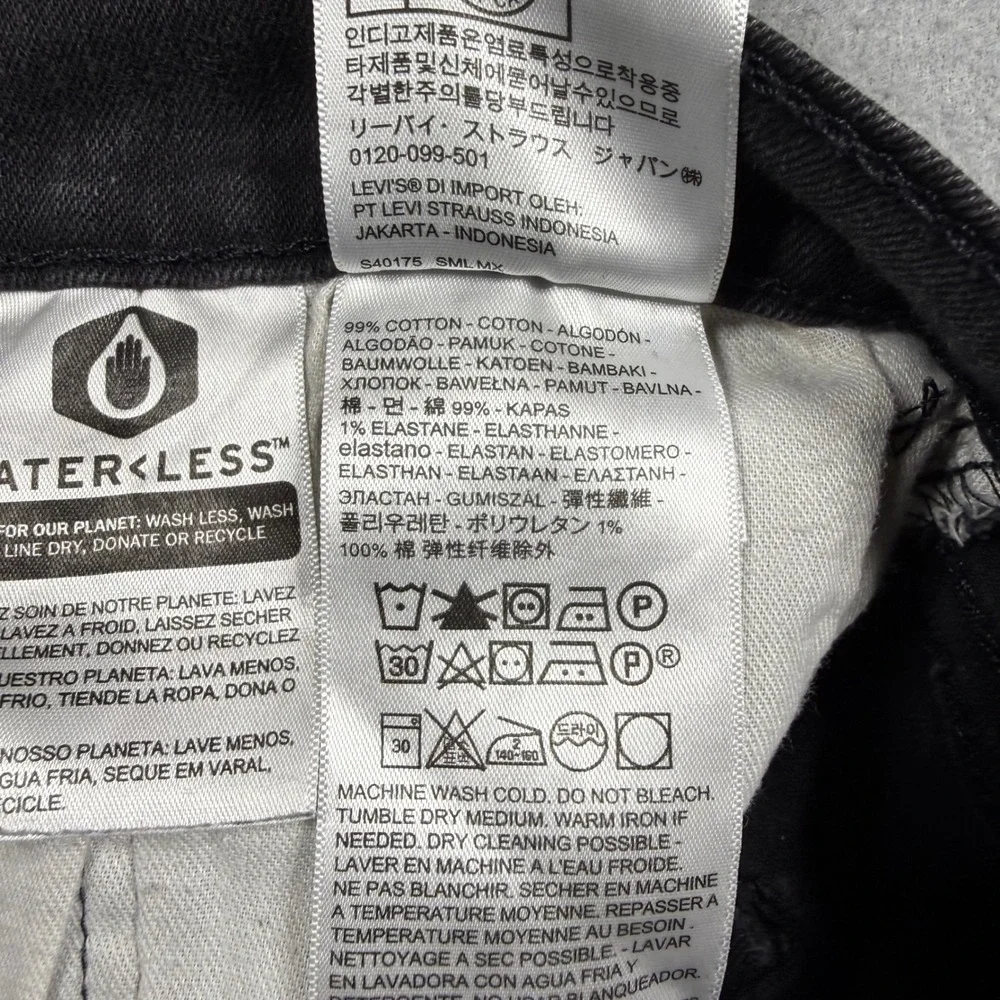 Levis 511 Slim Fit Jeans Mens 36x32 Charcoal Black Denim Stretch Pants